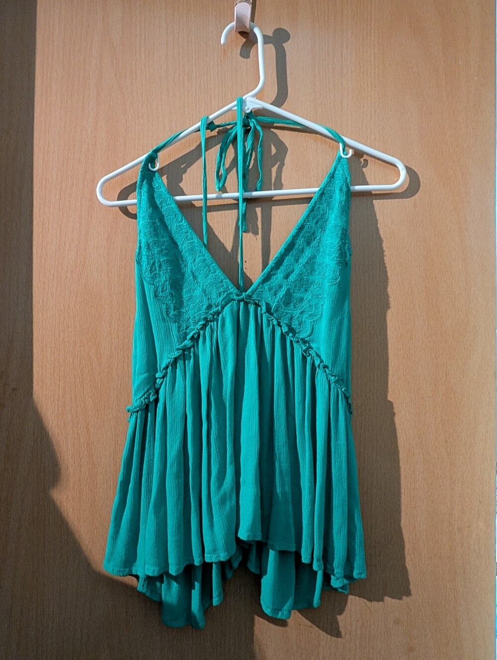 O'Neill Teal Green Tie Back Summer Top - Picture 2 of 8
